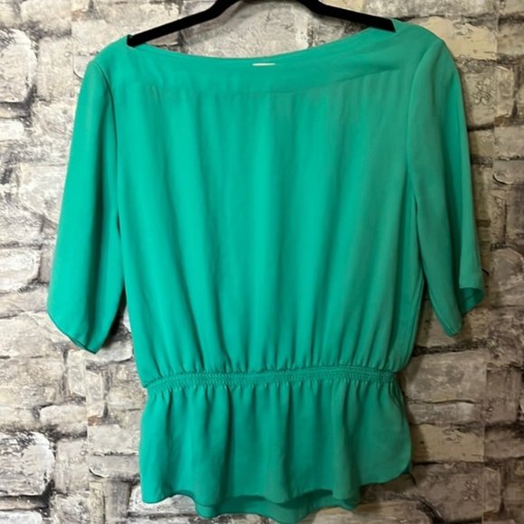 Wilfred Green péplum style capped sleeved blouse size medium - Picture 1 of 4